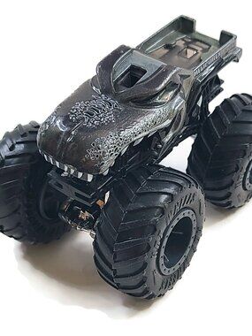READ Hot Wheels Monster Jam Mega Wrex Gray Toy 4X4 Truck HTF 1/64 | BENT AXELS